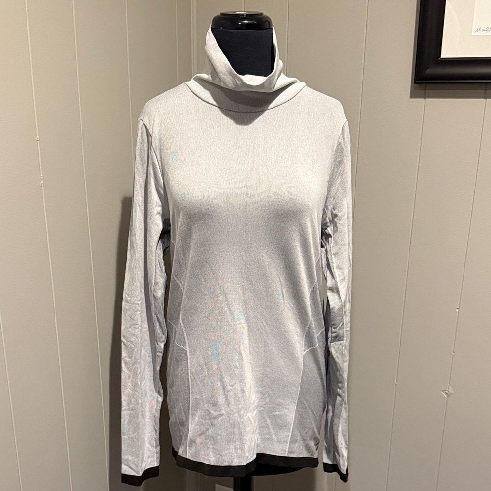 GAIAM Women's Turtleneck Workout Outdoor Lounge Soft Gray Cowl Neck Sweatshirt